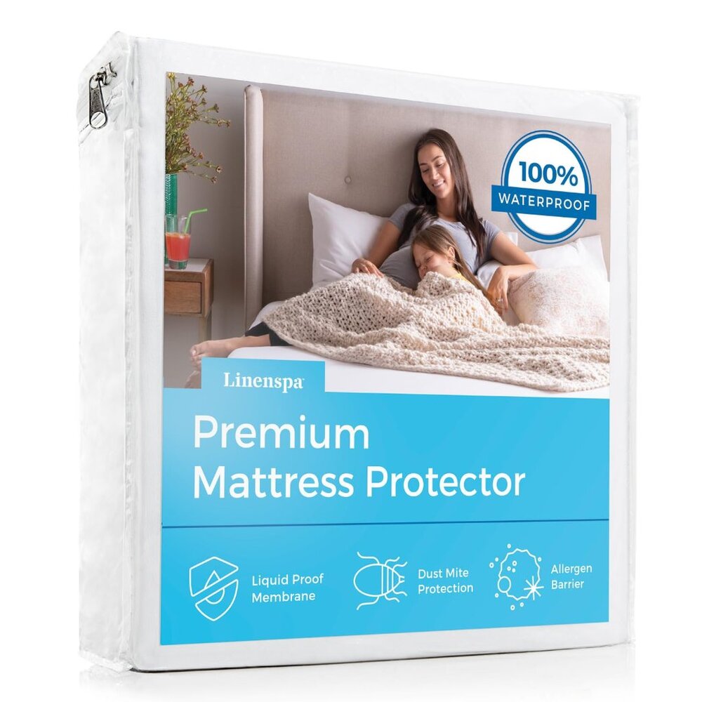 NEW - Waterproof Mattress Protector - White